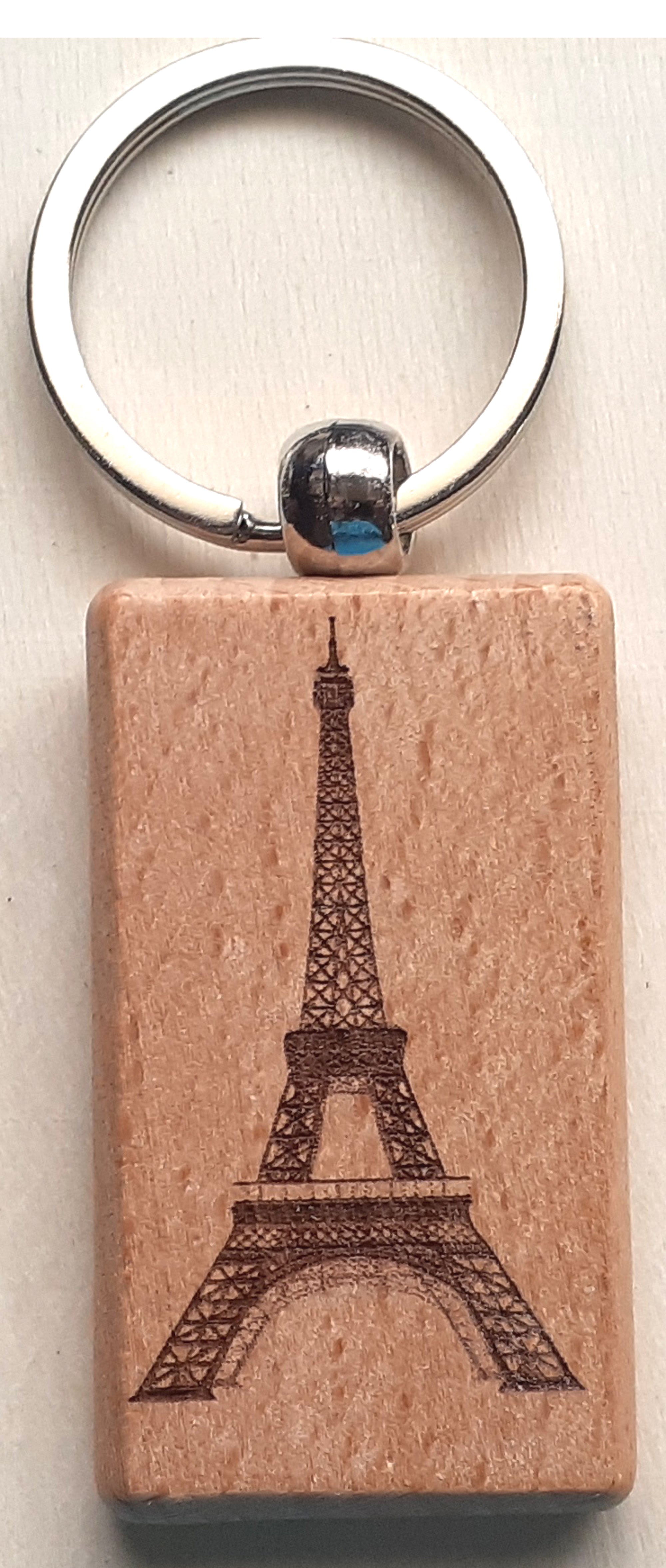 Porte-Clef Tour Eiffel en Bois Gravé au Laser - Souvenir Paris Original