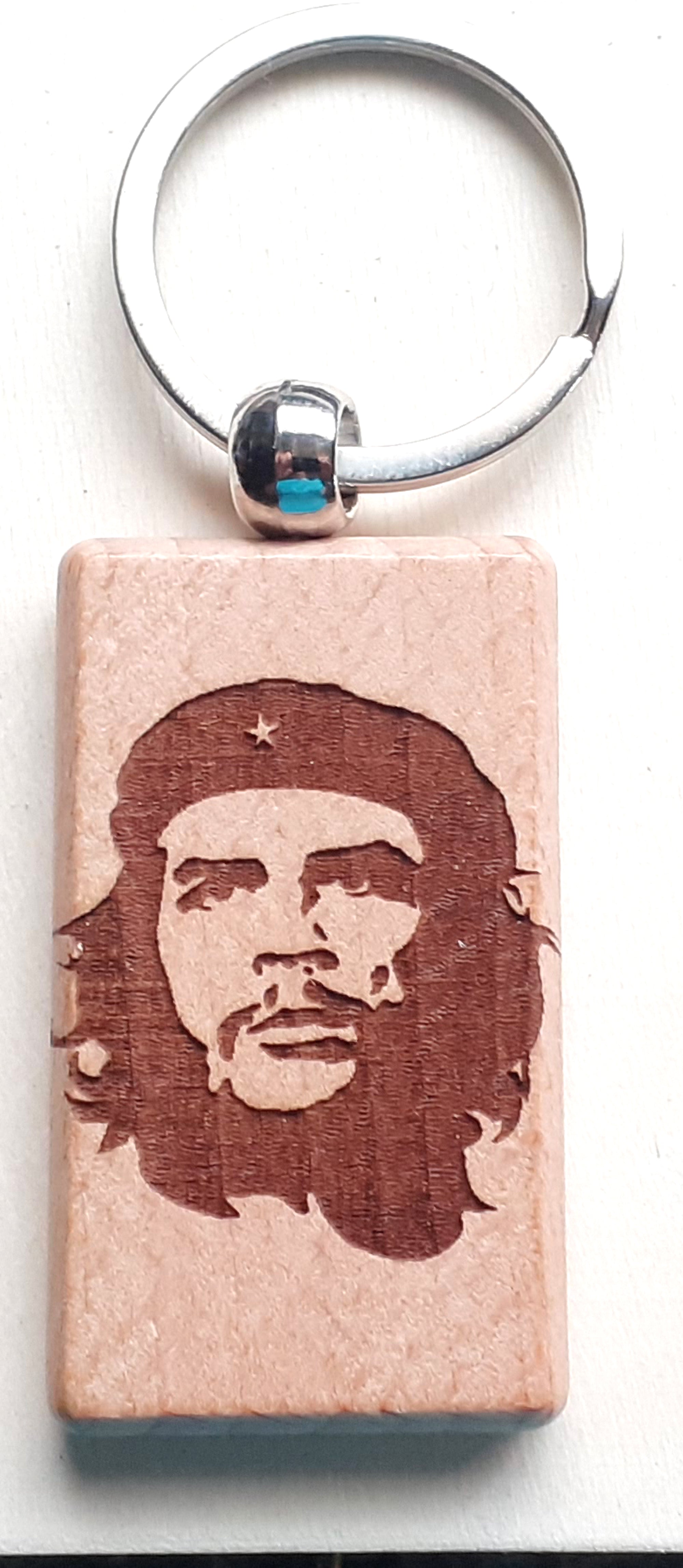 Porte-Clef Che Guevara en Bois Gravé au Laser - Icône Révolutionnaire