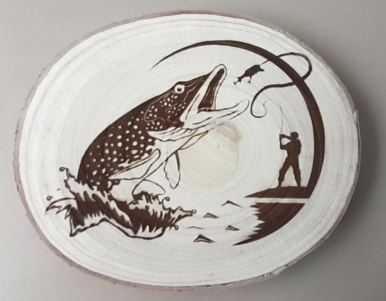 gravure sur bois modele du pecheur