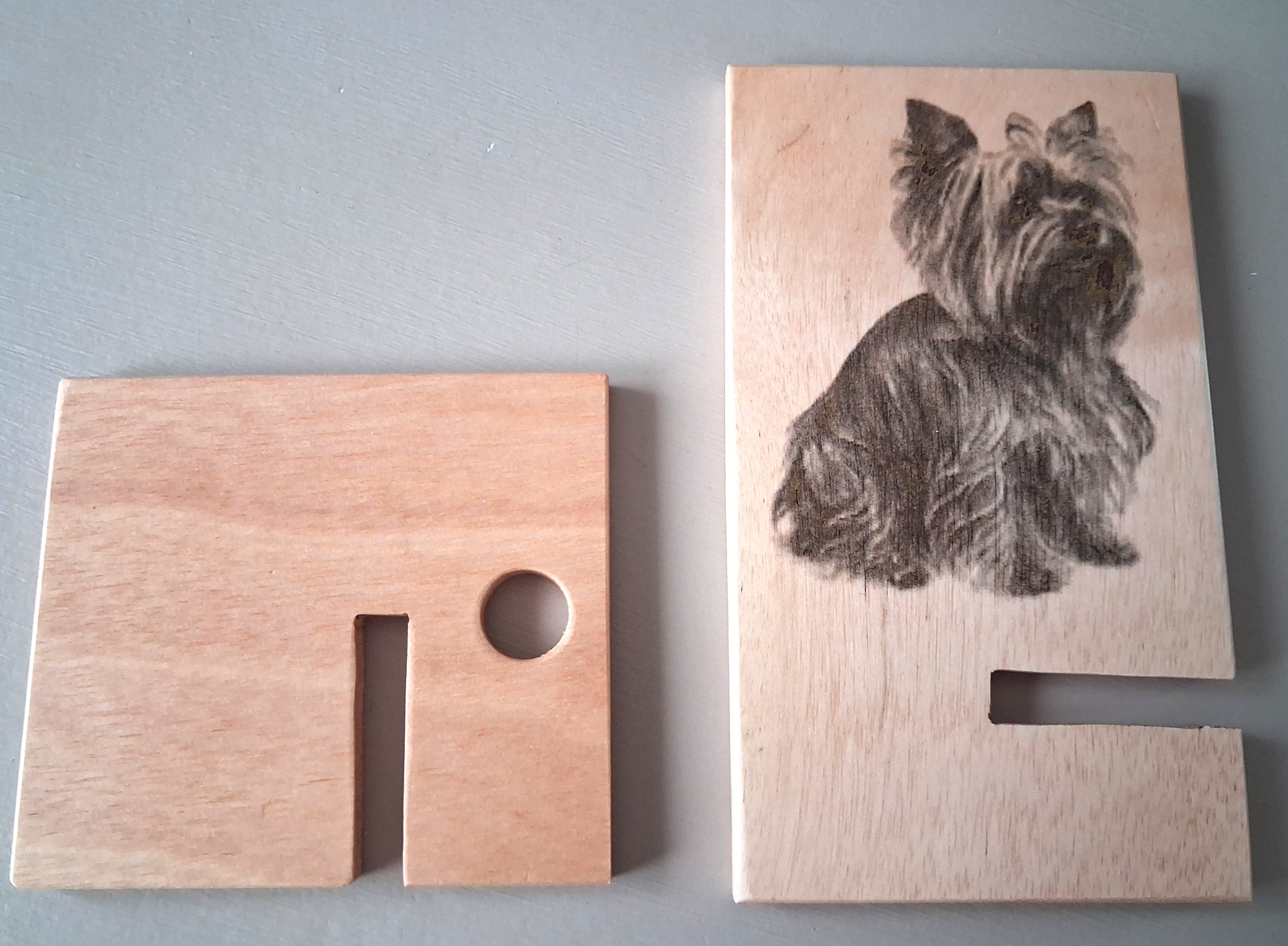 support telephone  avec motif chien yorkshire