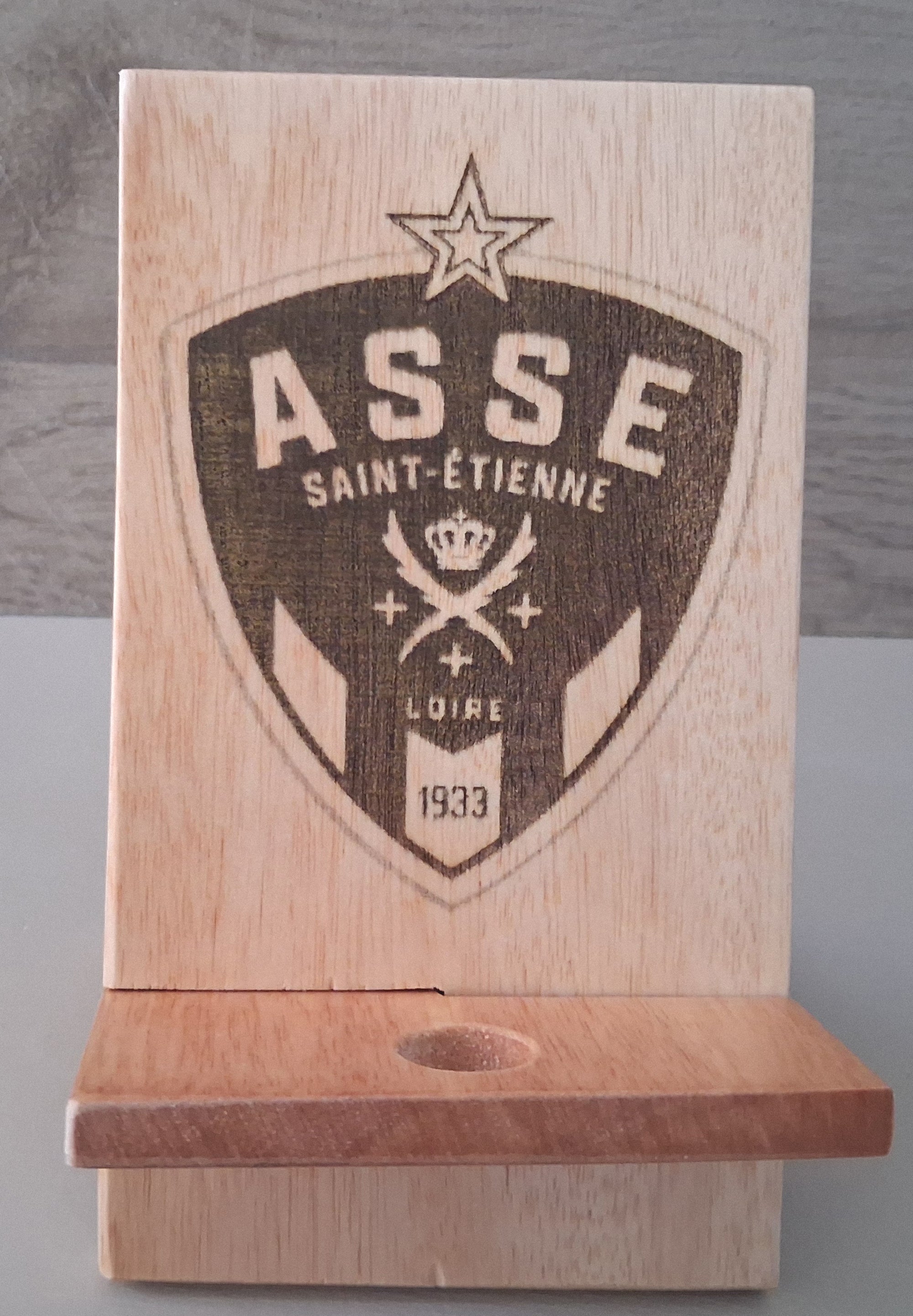 support telephone avec logo st etienne foot