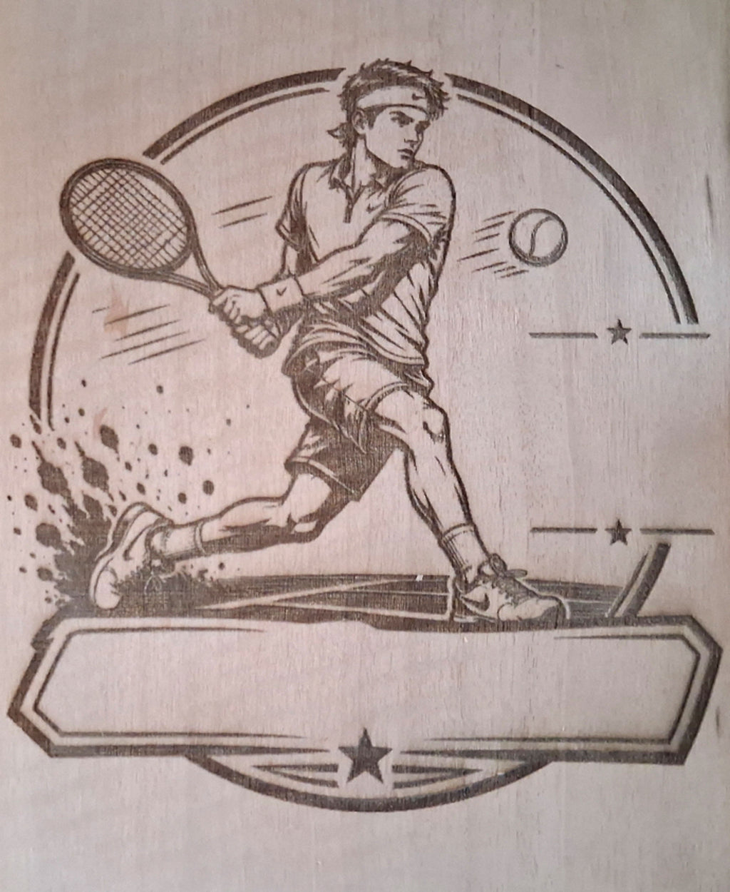 Plaque Décorative Tennis en Bois Gravé au Laser - Personnalisable