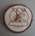 rondelle de bois personnalisable du basketteur
