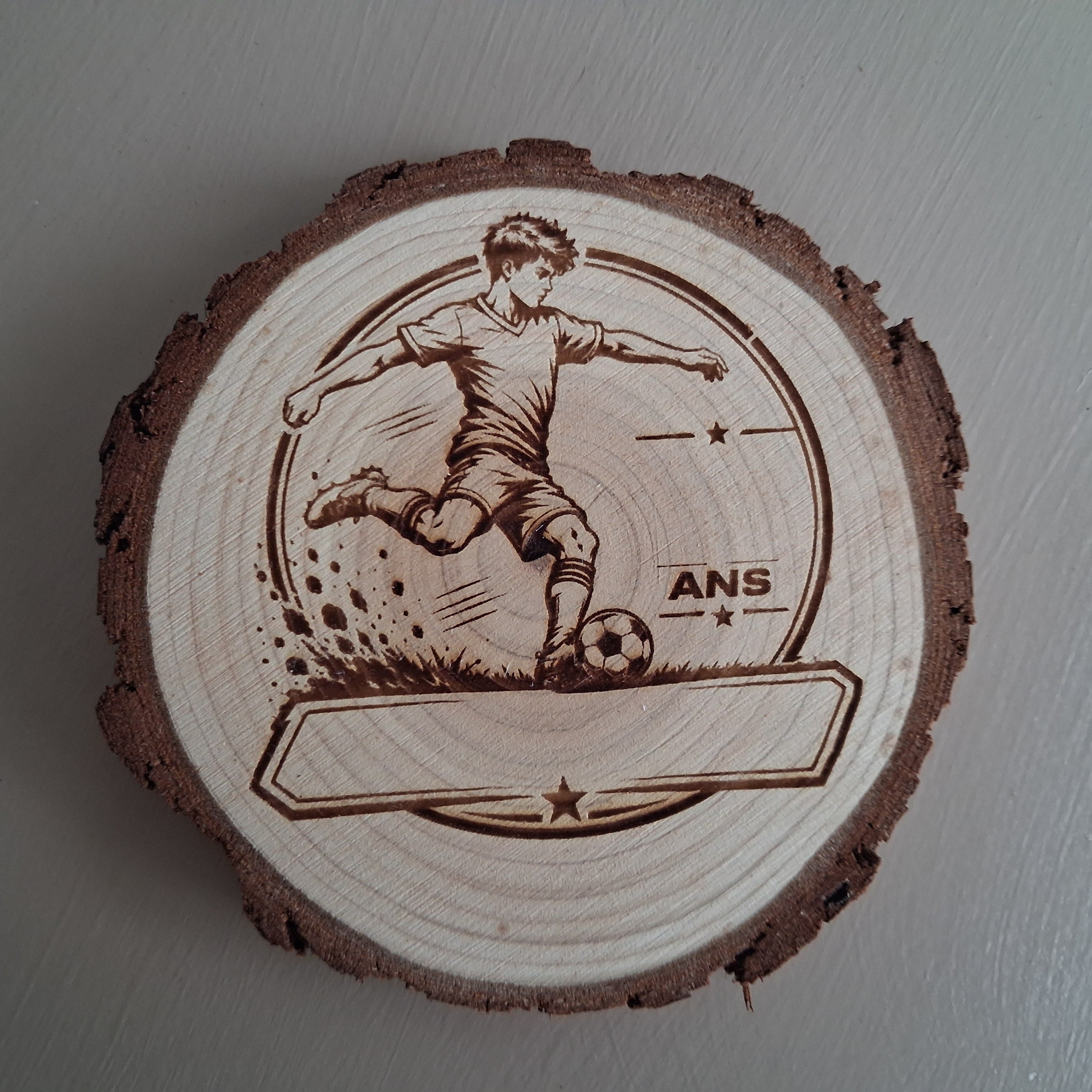 plaque personnalisable du footballeur