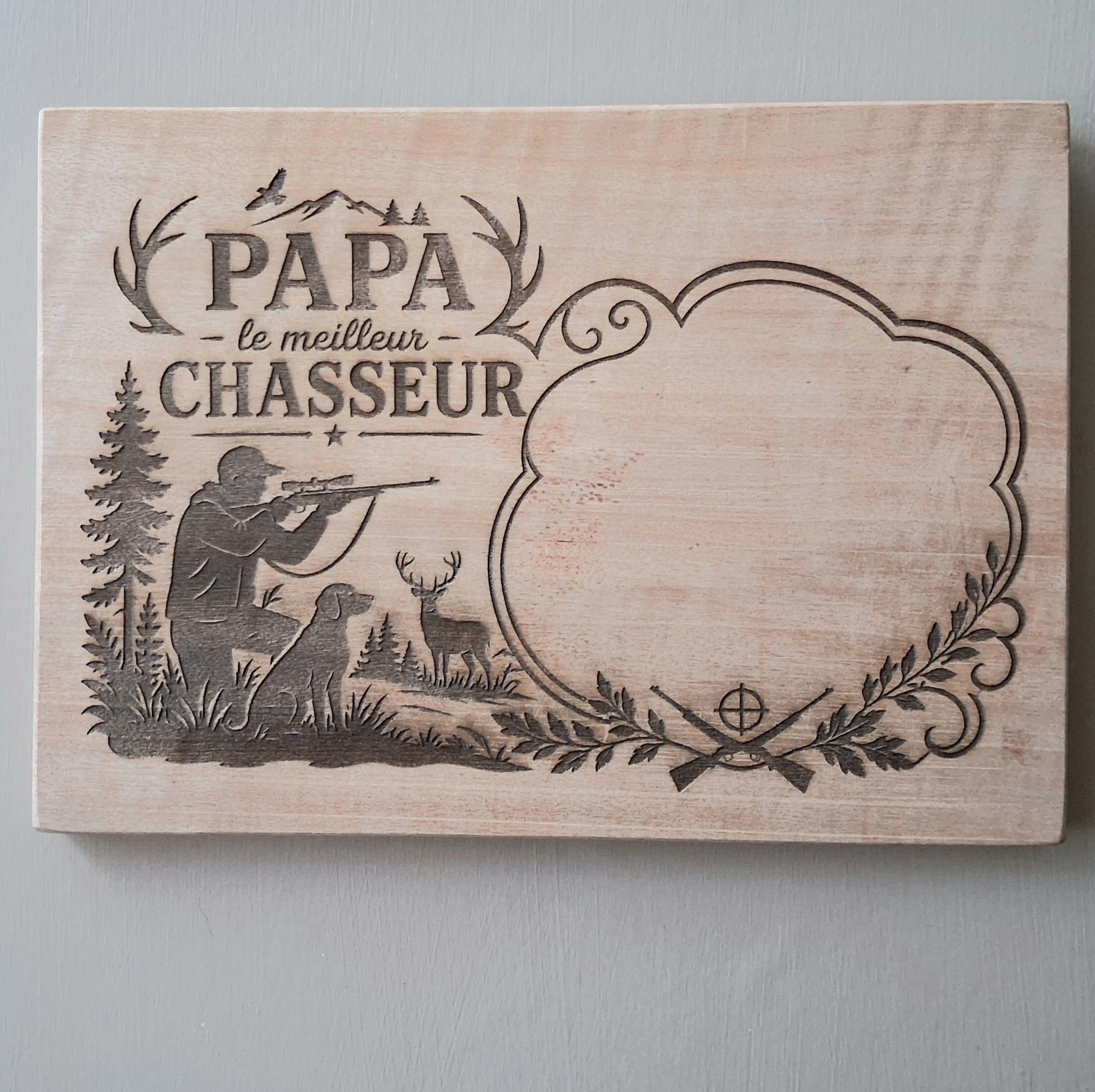 Plaque chasseur - Gravure personnalisée
