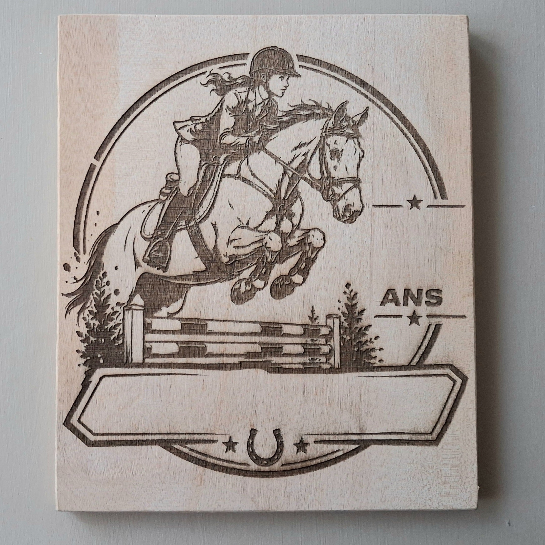 Plaque équitation - Gravure personnalisée